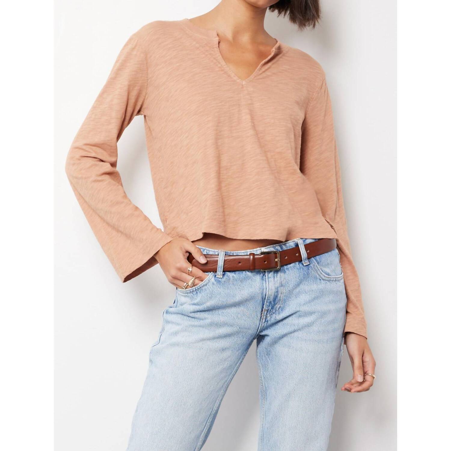 New Bobi Belle Long Sleeve Tee In Iced Coffee